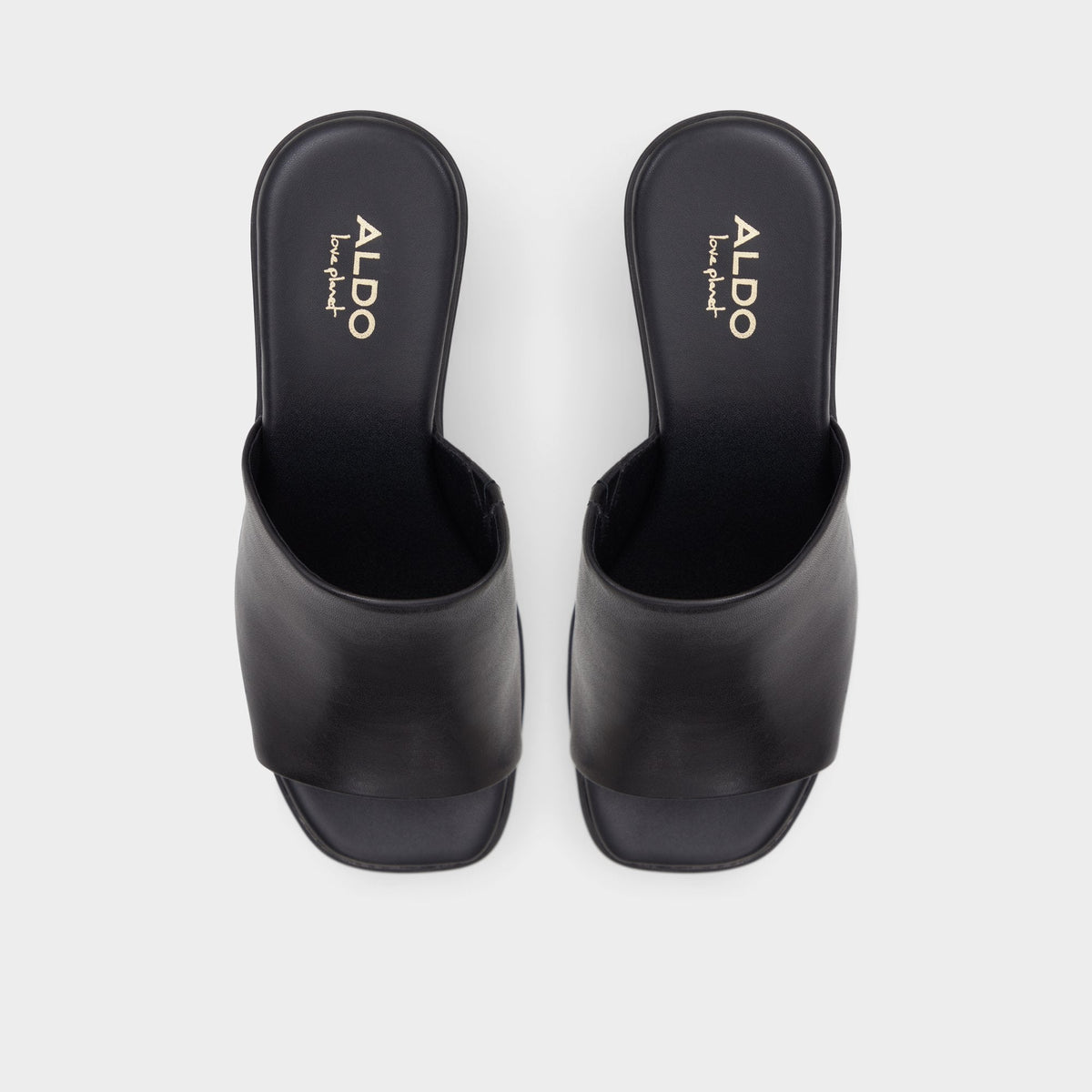 Maysee Other Black Leather Smooth Women's Mule slides - Heeled mule, Platform | Aldo