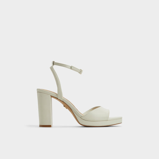 Gracious White/Bone Women's Block heels - Strappy heeled sandal, Block heel | Aldo