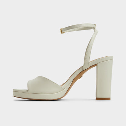Gracious White/Bone Women's Block heels - Strappy heeled sandal, Block heel | Aldo