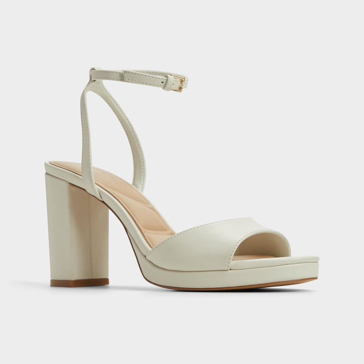 Gracious White/Bone Women's Block heels - Strappy heeled sandal, Block heel | Aldo