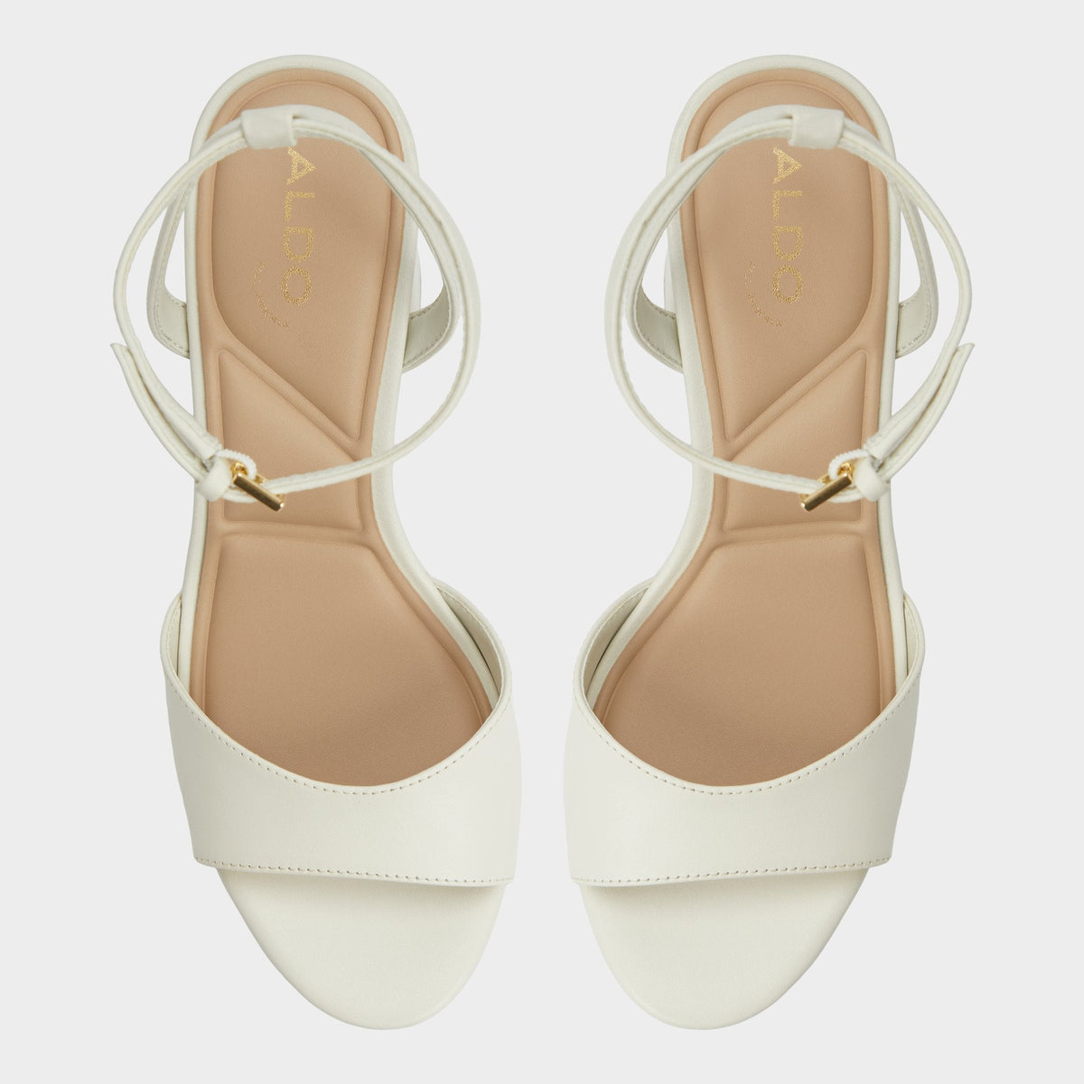 Gracious White/Bone Women's Block heels - Strappy heeled sandal, Block heel | Aldo