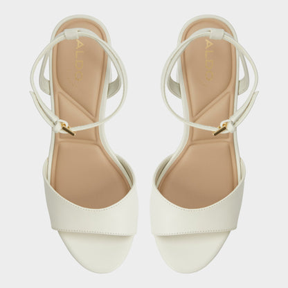 Gracious White/Bone Women's Block heels - Strappy heeled sandal, Block heel | Aldo