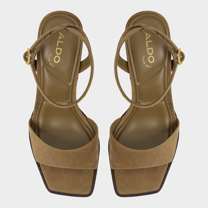 Lothon in Other Green - Strappy heeled sandal, Platform | Aldo