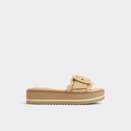 Wavynelly Light Beige Women's Flats - Slide sandal, Platform | Aldo