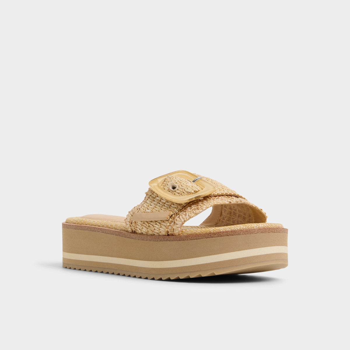 Wavynelly Light Beige Women's Flats - Slide sandal, Platform | Aldo