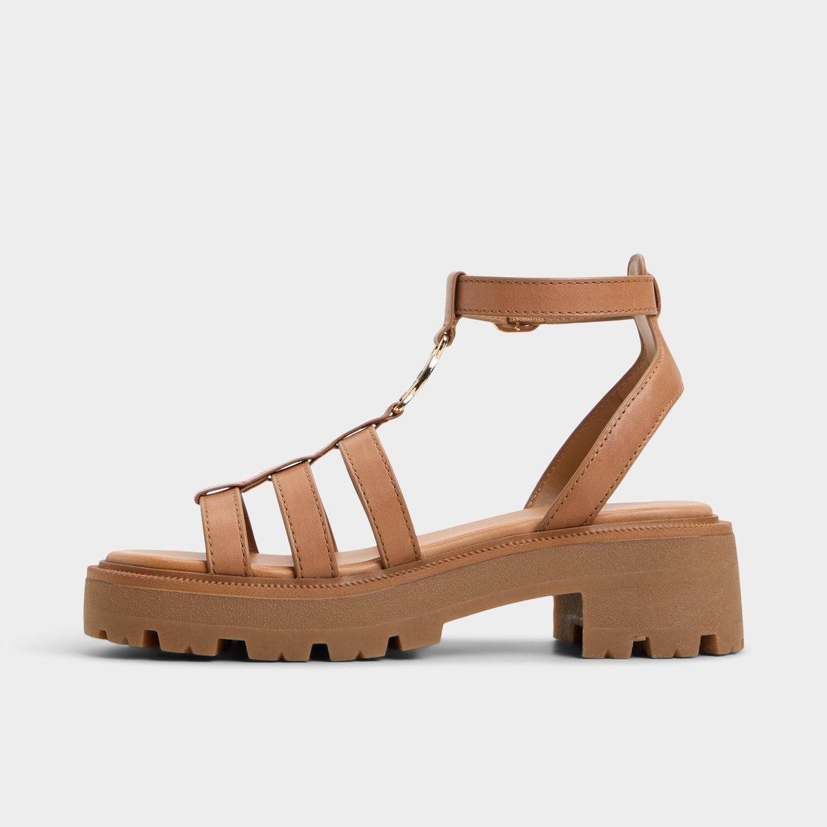 Lamington Medium Brown Women's Strappy sandals - Gladiator sandal, Lug sole | Aldo