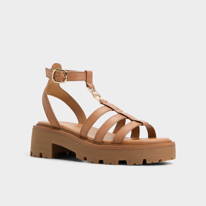 Lamington Medium Brown Women's Strappy sandals - Gladiator sandal, Lug sole | Aldo