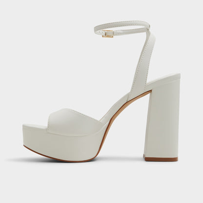 Valoria White Women's Platform sandals - Strappy heeled sandal | Aldo