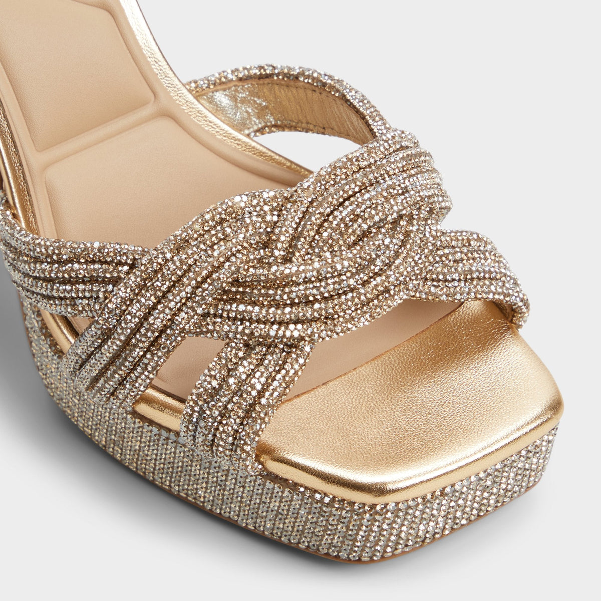 Shimma Gold Women's Iridescent metallics - Strappy heeled sandal, Platform | Aldo
