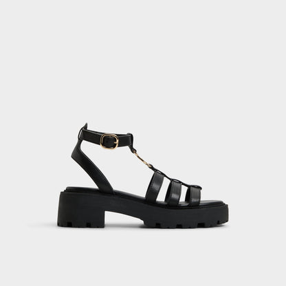 Lamington Black Women's Strappy sandals - Gladiator sandal, Lug sole | Aldo