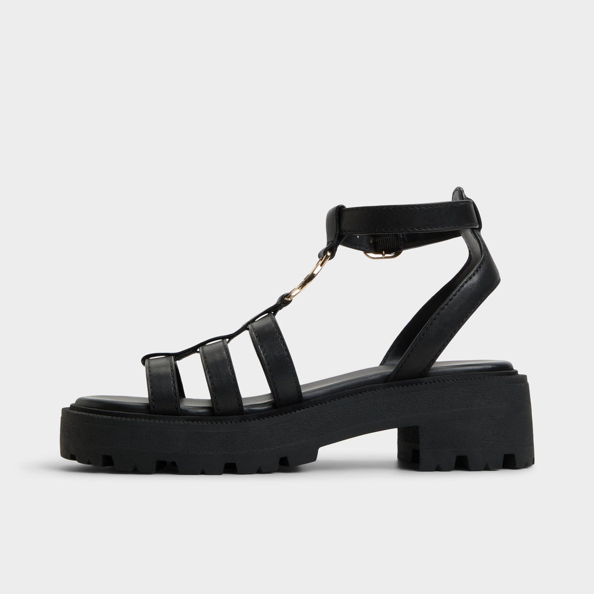 Lamington Black Women's Strappy sandals - Gladiator sandal, Lug sole | Aldo