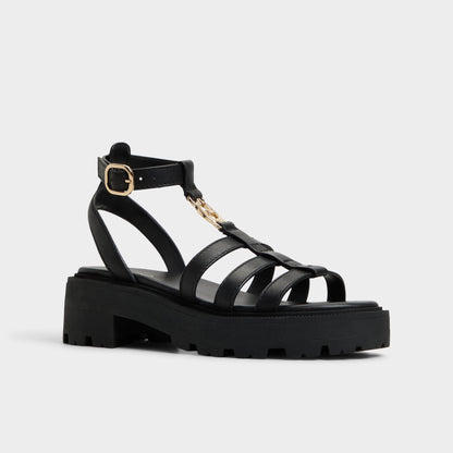 Lamington Black Women's Strappy sandals - Gladiator sandal, Lug sole | Aldo