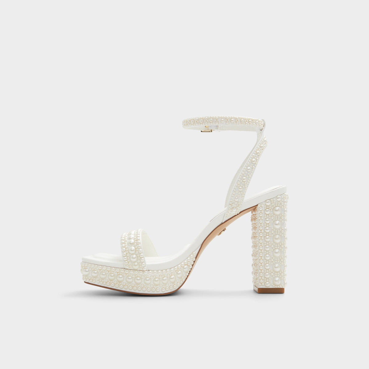 Lulu White Women's Strappy sandals - Strappy heeled sandal, Block heel | Aldo
