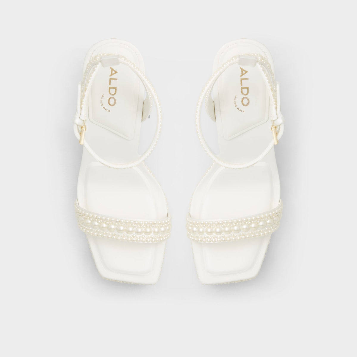 Lulu White Women's Strappy sandals - Strappy heeled sandal, Block heel | Aldo