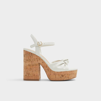 Ulialdan White/Bone Women's Platform sandals - Strappy heeled sandal, Platform | Aldo