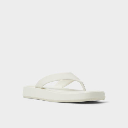 Grettle White/Bone Women's Flats - Flip flop, Flatform | Aldo