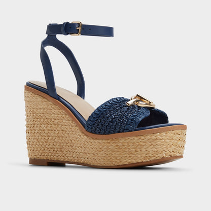Ybylin Navy Women's Platform sandals - Wedge sandal | Aldo