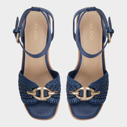 Ybylin Navy Women's Platform sandals - Wedge sandal | Aldo