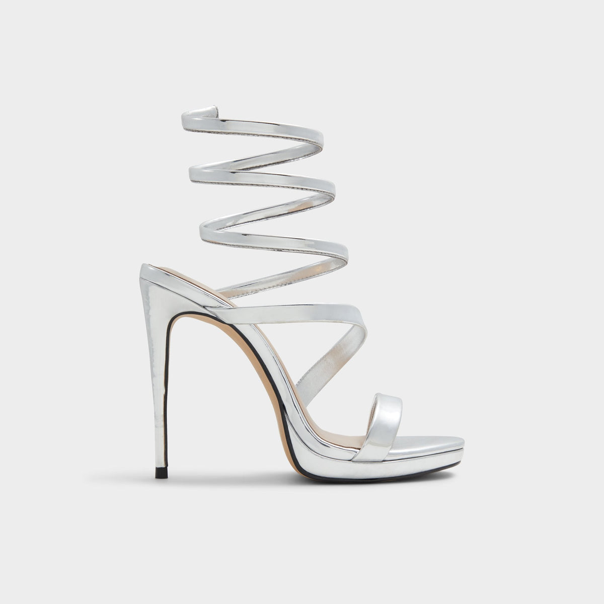 Katswirl in Silver - Strappy sandal, Stiletto platform | Aldo