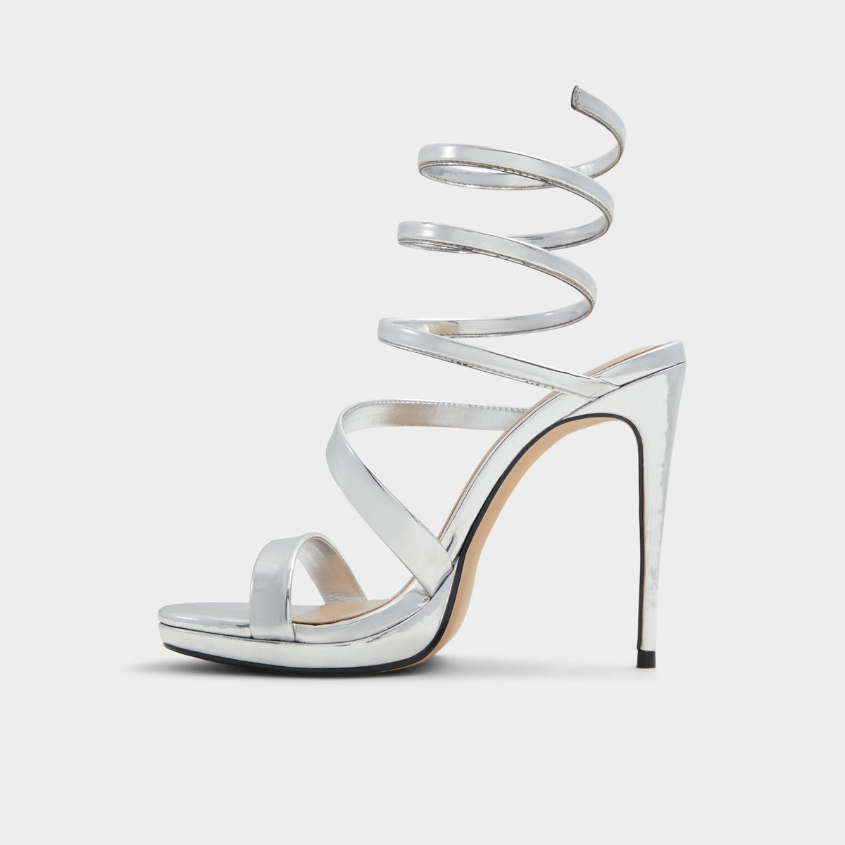 Katswirl in Silver - Strappy sandal, Stiletto platform | Aldo