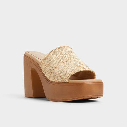 Maysee Natural Women's Platform sandals - Heeled mule, Platform | Aldo