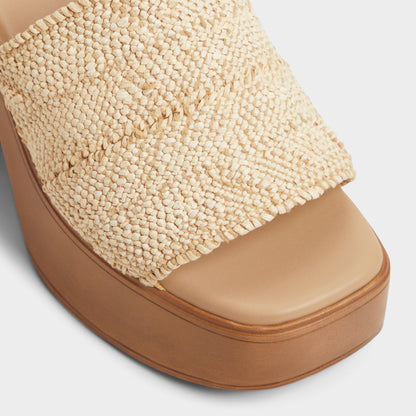 Maysee Natural Women's Platform sandals - Heeled mule, Platform | Aldo