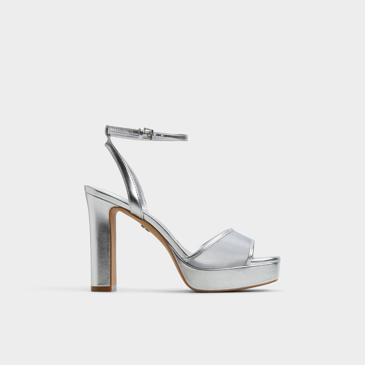 Chicglimmer Silver Women's Platform sandals - Strappy heeled sandal, Block heel | Aldo