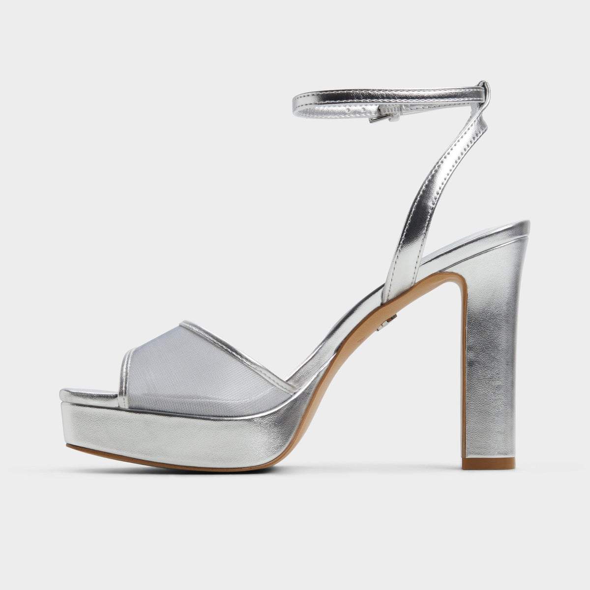 Chicglimmer Silver Women's Platform sandals - Strappy heeled sandal, Block heel | Aldo