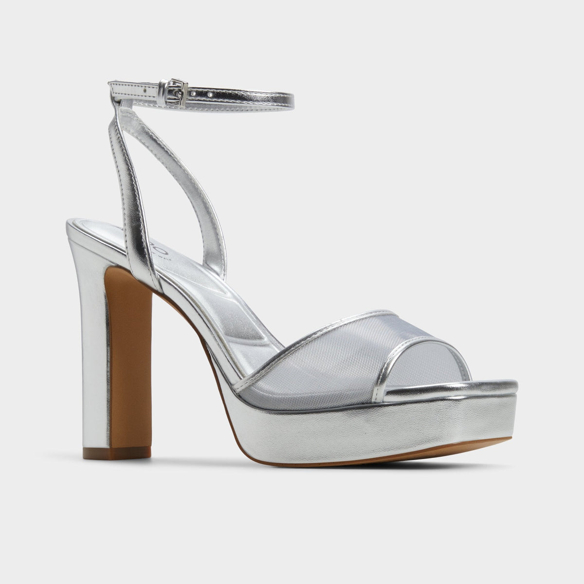 Chicglimmer Silver Women's Platform sandals - Strappy heeled sandal, Block heel | Aldo