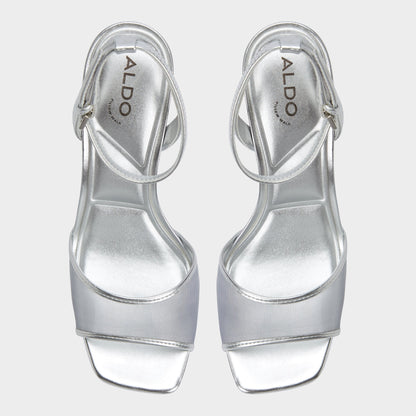 Chicglimmer Silver Women's Platform sandals - Strappy heeled sandal, Block heel | Aldo