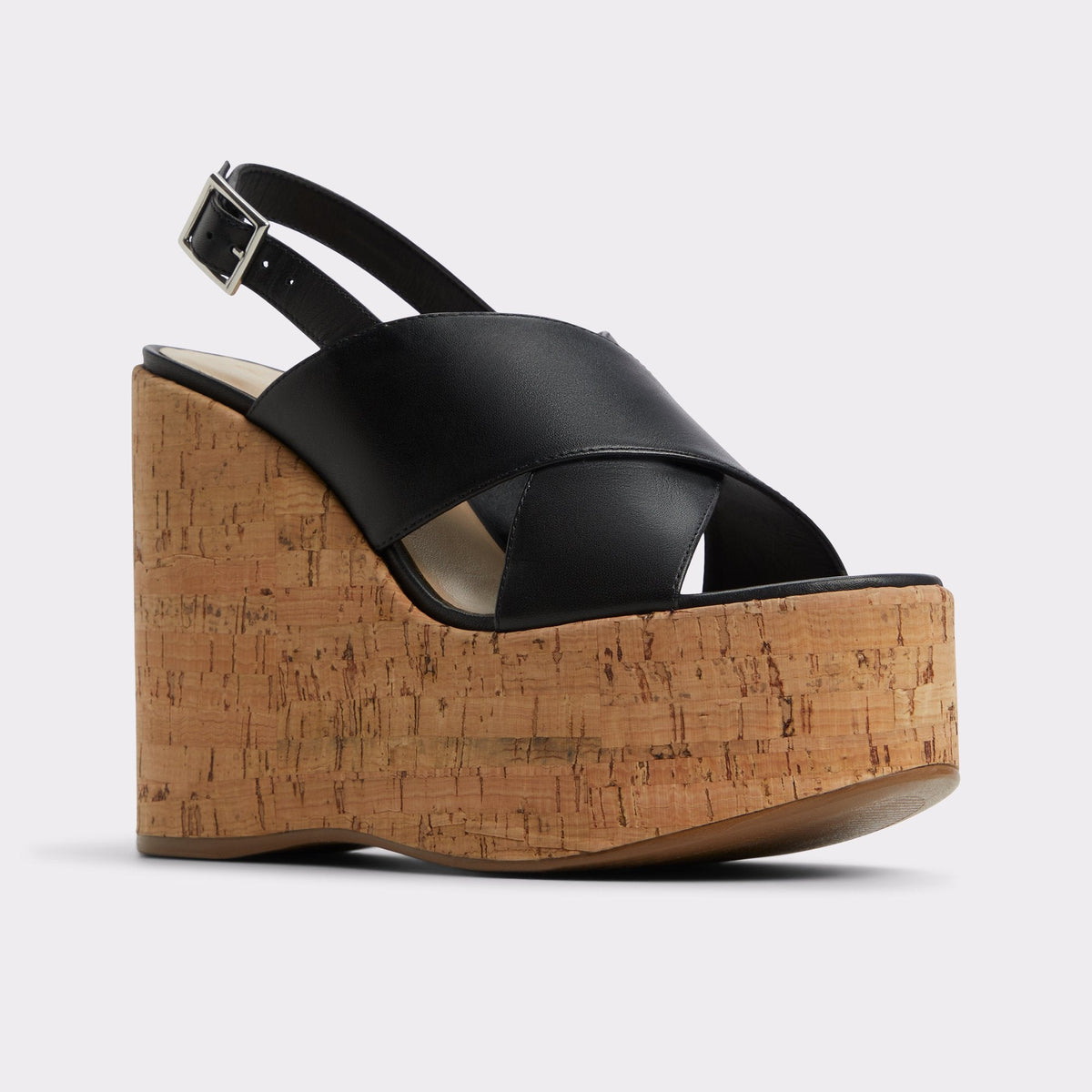 Sandcastle Black Women's Platform sandals - Strappy wedge sandal | Aldo
