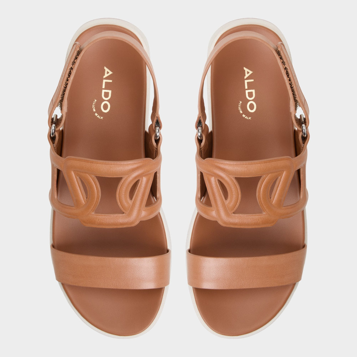 Onuvia Medium Brown Women's Footbed sandals - Footbed sandal, Flatform | Aldo