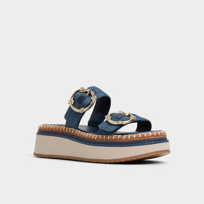 Kaeithien Dark Blue Women's Platform sandals - Slide sandal | Aldo