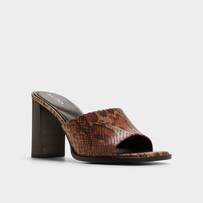 Re in Sophia Brown Multi14190695 - Heeled mule, Block heel | Aldo