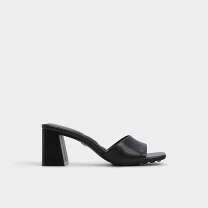 Tisha Black Women's Heeled mules - Heeled mule, Block heel | Aldo