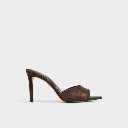 Anniebrilden Dark Brown Women's Mule slides - Heeled mule, Stiletto heel | Aldo