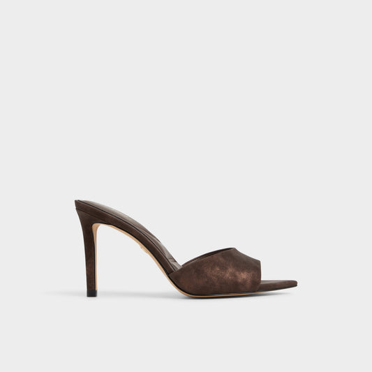 Anniebrilden Dark Brown Women's Mule slides - Heeled mule, Stiletto heel | Aldo