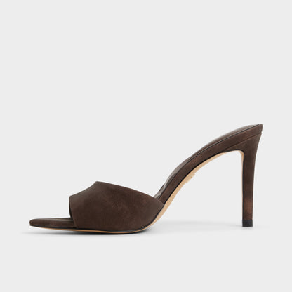 Anniebrilden Dark Brown Women's Mule slides - Heeled mule, Stiletto heel | Aldo