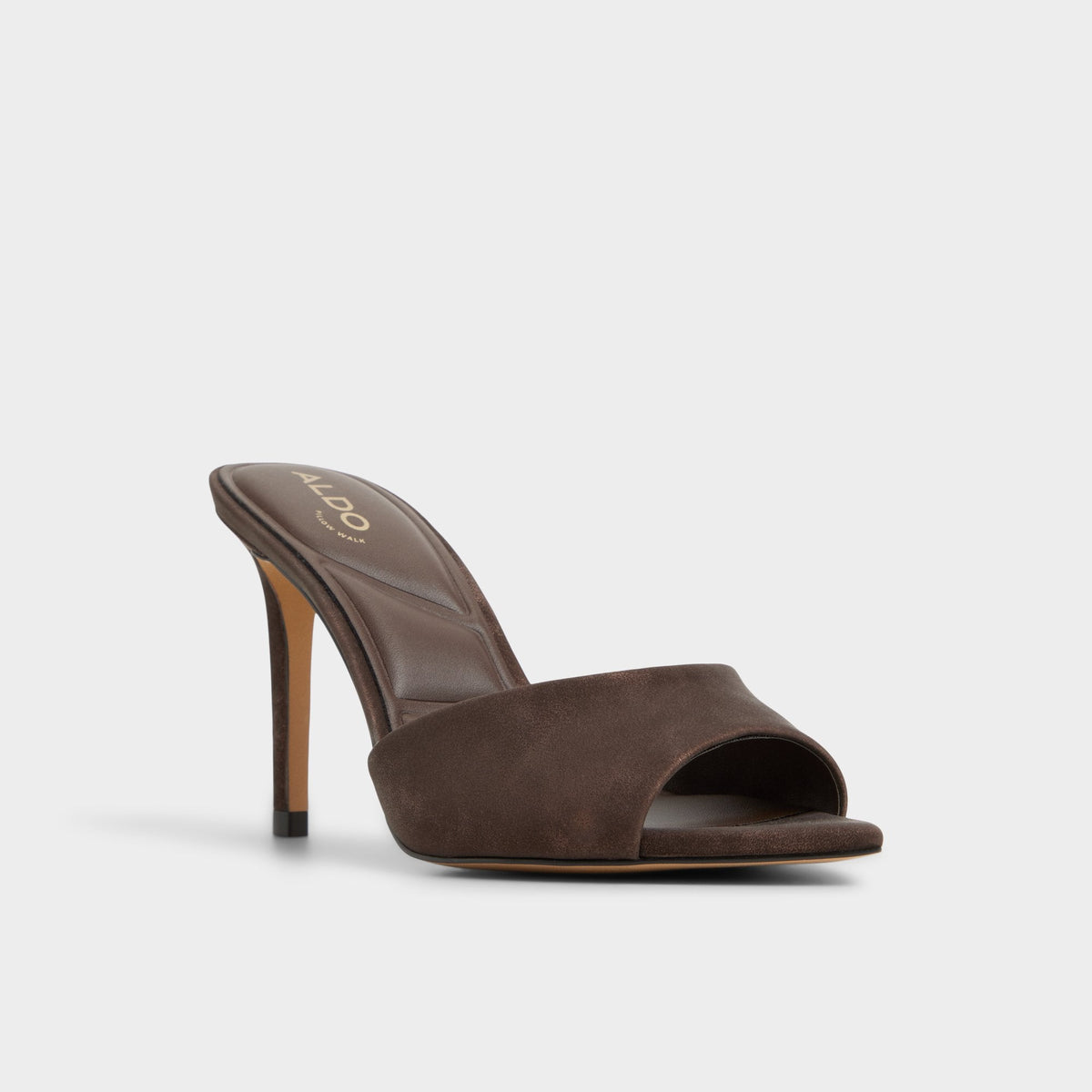 Anniebrilden Dark Brown Women's Mule slides - Heeled mule, Stiletto heel | Aldo