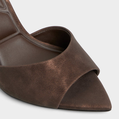 Anniebrilden Dark Brown Women's Mule slides - Heeled mule, Stiletto heel | Aldo