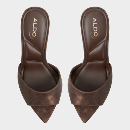 Anniebrilden Dark Brown Women's Mule slides - Heeled mule, Stiletto heel | Aldo
