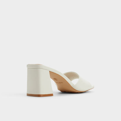 Tisha White Women's Heeled mules - Heeled mule, Block heel | Aldo