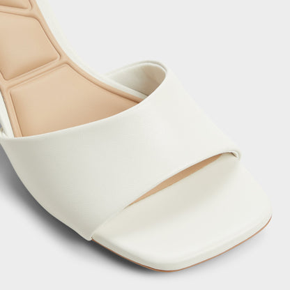 Tisha White Women's Heeled mules - Heeled mule, Block heel | Aldo