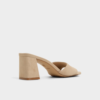 Tisha Beige Women's Heeled mules - Heeled mule, Block heel | Aldo