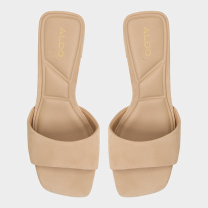 Tisha Beige Women's Heeled mules - Heeled mule, Block heel | Aldo