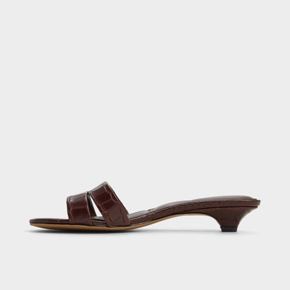 Scarletta Dark Brown Women's Heeled mules - Heeled mule, Kitten heel | Aldo