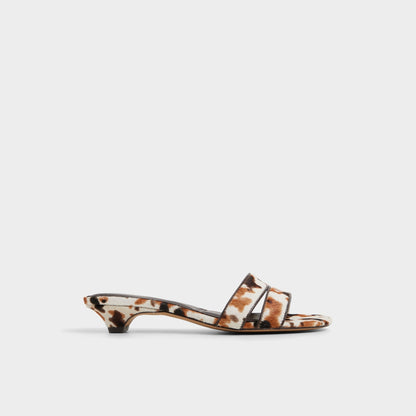 Scarletta White/Black Women's Heeled mules - Heeled mule, Kitten heel | Aldo