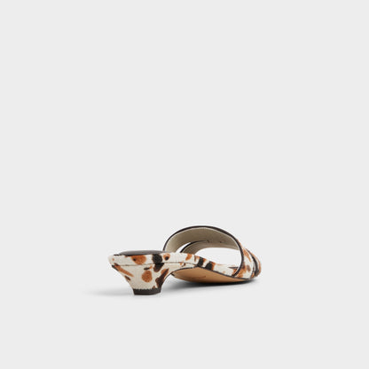 Scarletta White/Black Women's Heeled mules - Heeled mule, Kitten heel | Aldo