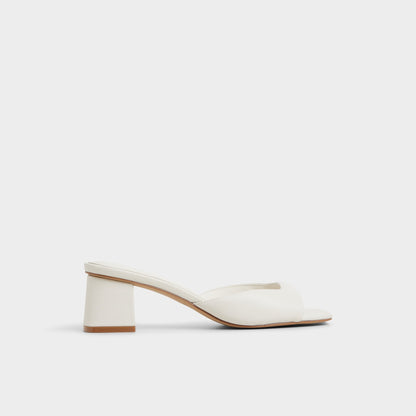 Aneky in White Bone - Heeled mule, Block heel | Aldo