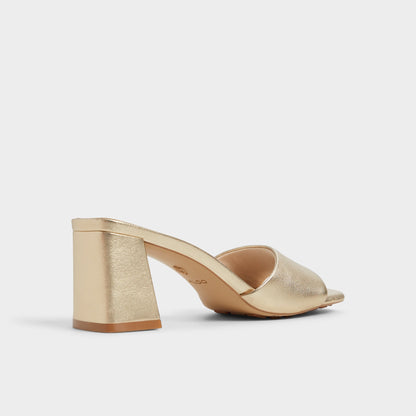 Tisha Gold Women's Heeled mules - Heeled mule, Block heel | Aldo